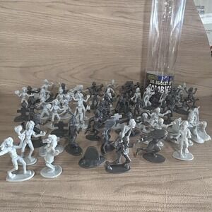 Big Bucket Of Zombies Tube Zombies Headstone Gray 71 Figures